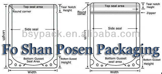 stand up tea bag with zipper