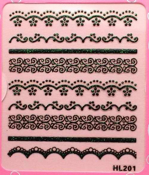 Nail Art Sticker Lace Tip 3D Decals French Style