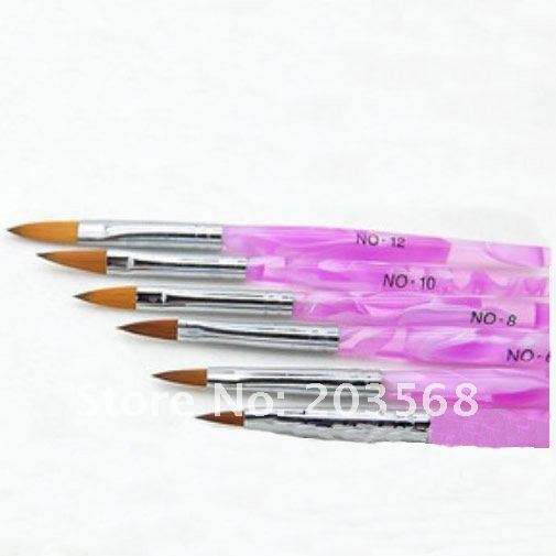 Free shipping 5 Set/Lot Different Size Professional Acrylic Nail Art Brush