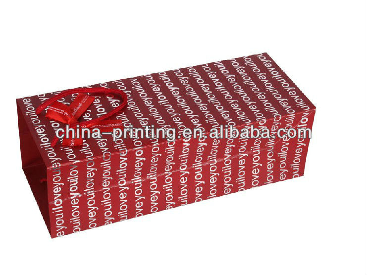 Latest design cheap red wine paper bag