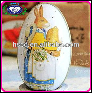 easter egg shaped chocolate tin box