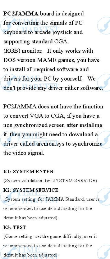 2 Pcs PC to jamma converter board/PC2Jamma/computer to arcade game machine/computer to cabinet/amusement machine