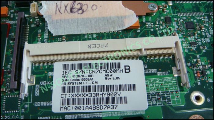 NEW Laptop mainboard for HP Compaq nc6320 nx6310 nx6320 PN:413670-001