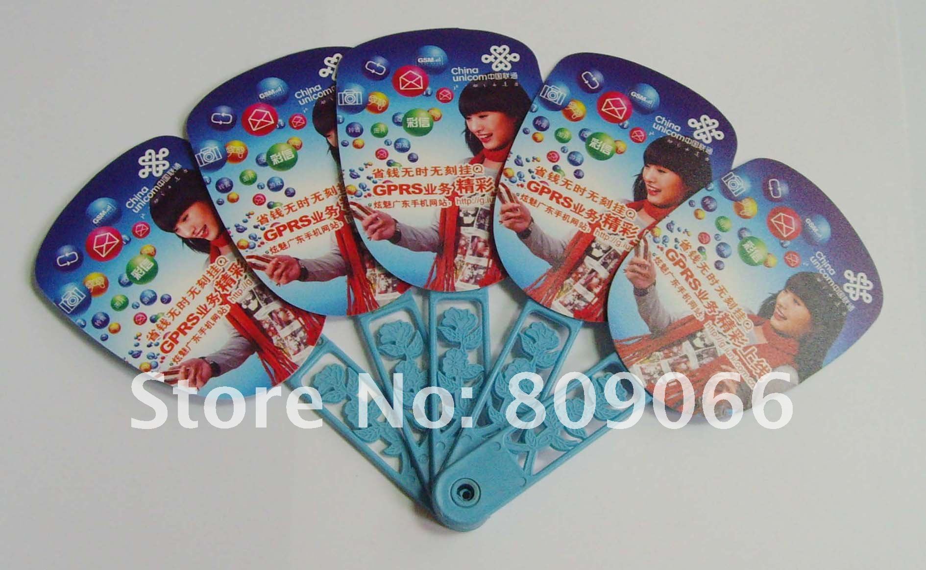 black 7pcs promotion PP promotional fold fan black 7pcs promotion PP promotional fold fan