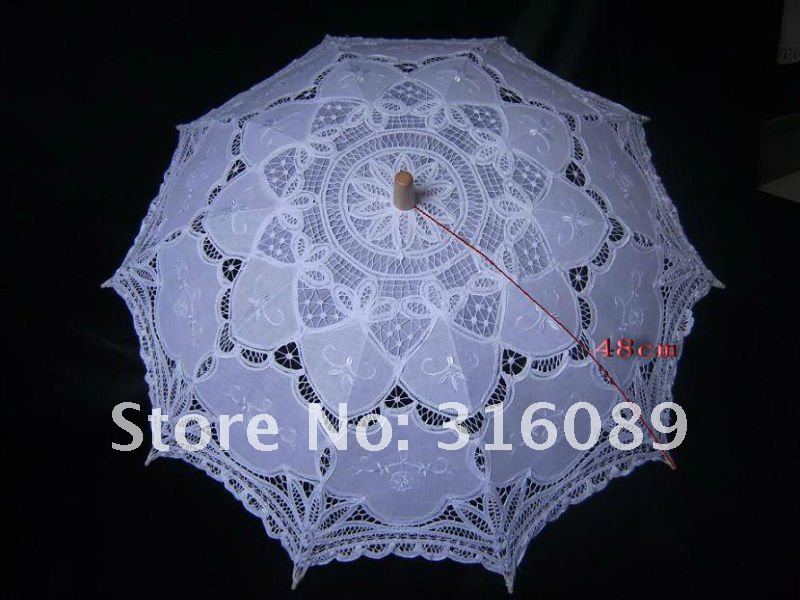 Lace White Wedding Umbrella HandicrafCotton Western Wedding Bridal Parasol