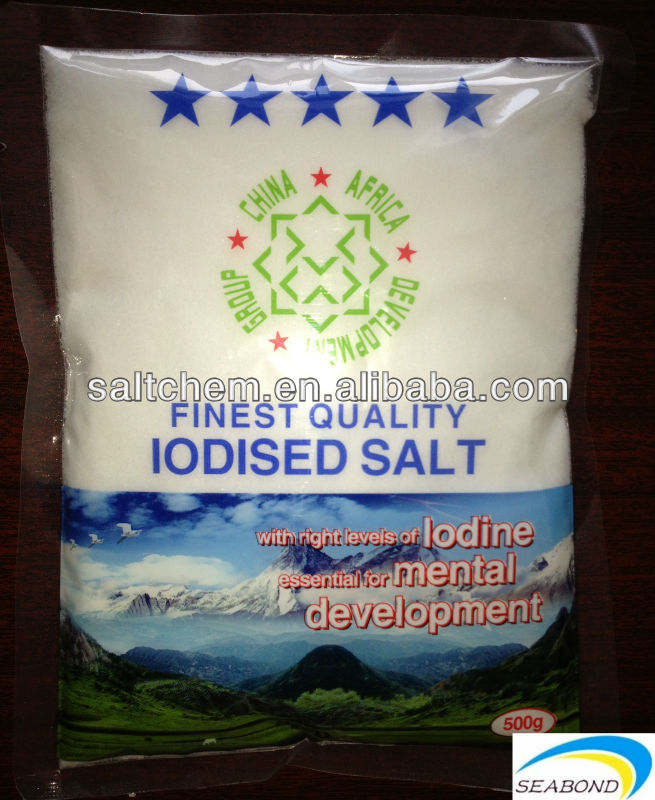 refined salt with 2040ppm iodine,iodized table salt,China seabond