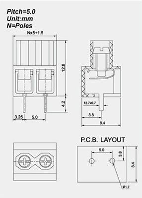 新しいラインの保護2015ワイヤコネクタおよびエレクトロニクスpcbのターミネータ4ピンおよび中国の製造から3.5mm間隔仕入れ・メーカー・工場