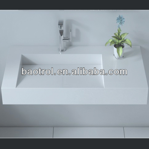 本物の工場雪のように白い石のバスルームの洗面台用シート/小さな浴室の洗面化粧台/現代的なバスルームのvanit( bav- 010)問屋・仕入れ・卸・卸売り