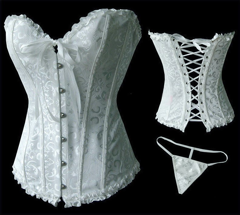New Sexy White Wedding Corset Tops bridal bustier Lingerie women's underwear