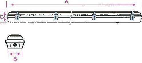 Free Shipping, IP65 2x28W 4 feet waterproof fluorescent light fixture/ fitting t5 dustproof lamp