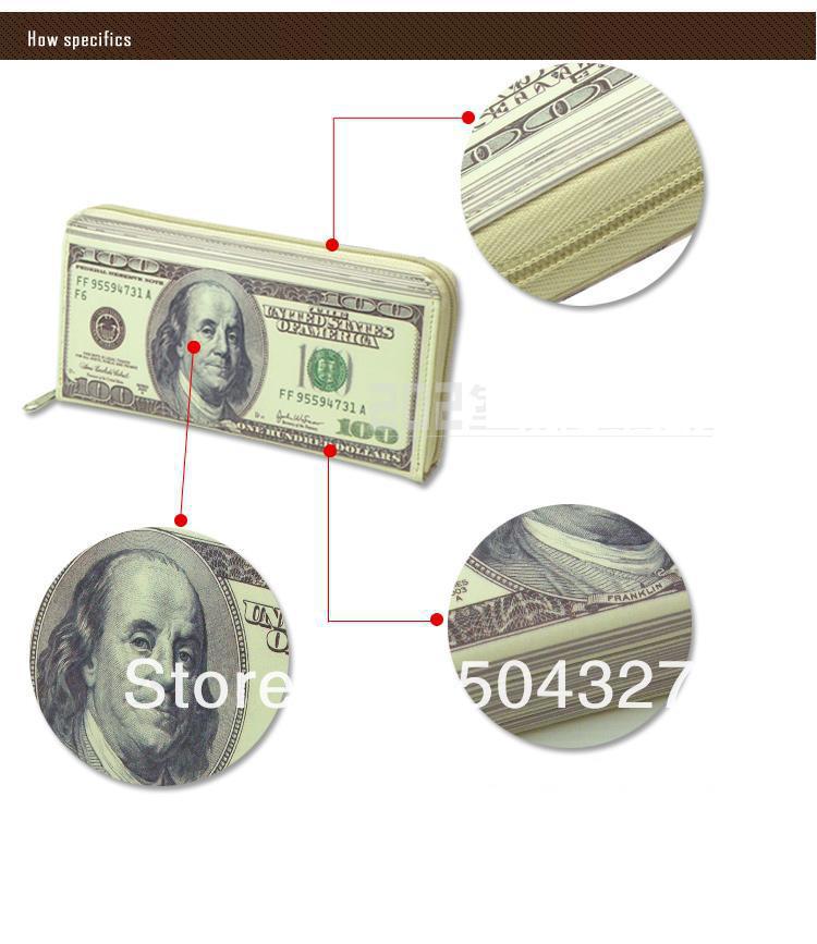 Купить 1piece 100 Доллар Билл деньги кошелек человек двойные бумажника ...