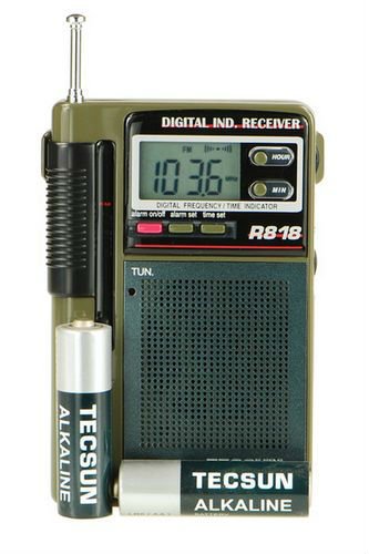 TECSUN R-818 FM/MW/SW1-6 time display Radio Receiver 