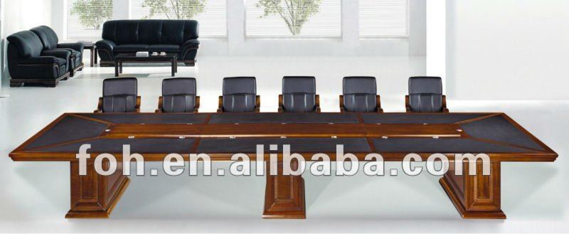 Racetrack Shaped Wooden Boardroom Table Furniture Sets, Meeting Desk 