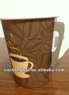 Customer logo printed take away disposable single pe hot drink/coffee paper cup( QS, SGS, FDA, FSC)