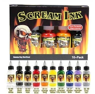 Free Shipping Inks 10-pack Set Tattoo Supply Pigment Scream Tattoo Ink. Great quality ink pigment,popular color.complete set
