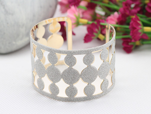 4pcs/lot 2016 Newest Design Cylinder Handrail Shape Wide Hollow Opening Bracelets Plated Metal Bangle JY-8452