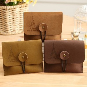 Limited suede leather purse hot models retro roman...