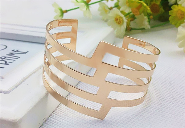 4pcs/lot 2016 New Arrival Luxury Strange Stairs Design Hollow Bracelets Vogue Girl Model Silver Gold Cuff Bracelets JY-8705