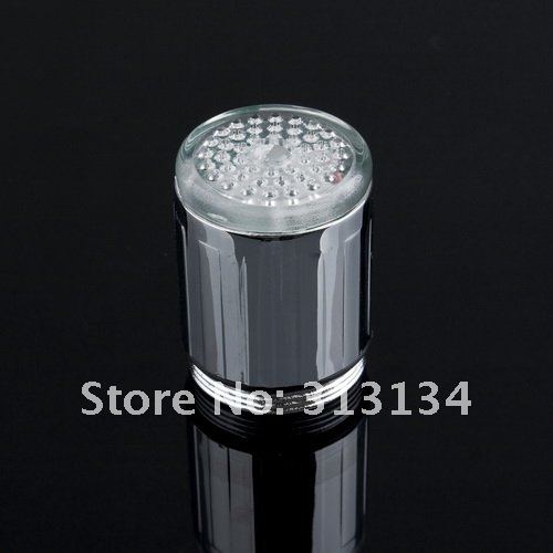LED rubinetto acqua 7 colori che cambiano Glow Doccia flusso Tap libero di trasporto 10pcs / lot --FX573