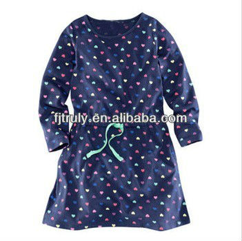 100% algodón de color azul marino impresión vestido del tejido