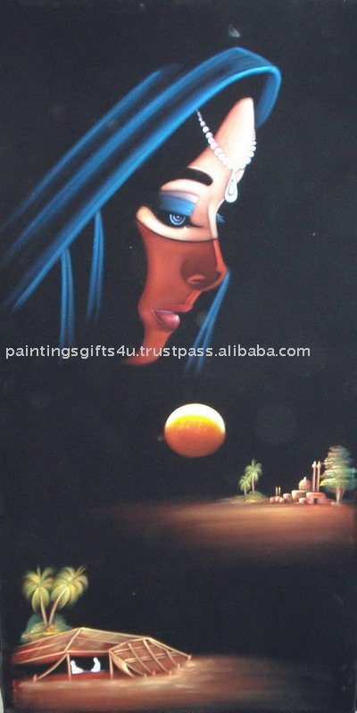 black artwork paintings. Arab Culture Oil Painting On