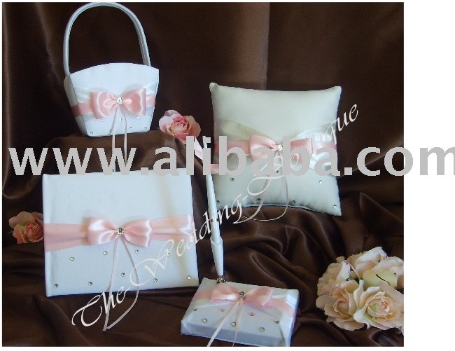 Wedding Accessories Ring Pillow Guest Book Flower Basket