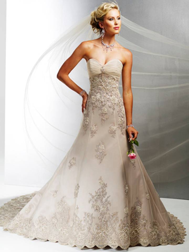 See larger image silver applique wedding dress