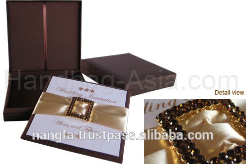 Thai silk wedding invitation box set with padded silk insert