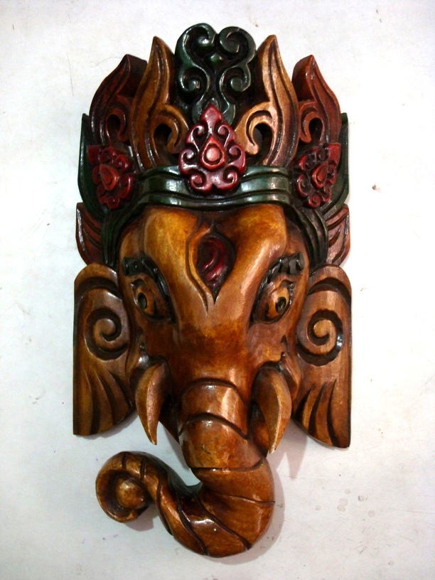 Wooden Ganesh Wall Decor mask Nepal,View Wooden wall hanging ...