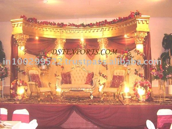 See larger image GOLDEN LIGHTED WEDDING STAGE
