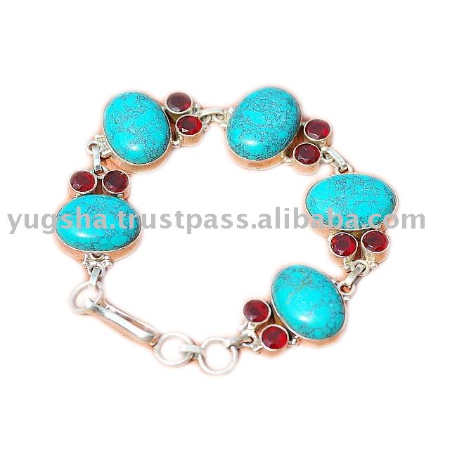 Turquoise Bracelets on Jewelry Silver Bracelet Sales  Buy Silver Turquoise   Garnet Bracelet