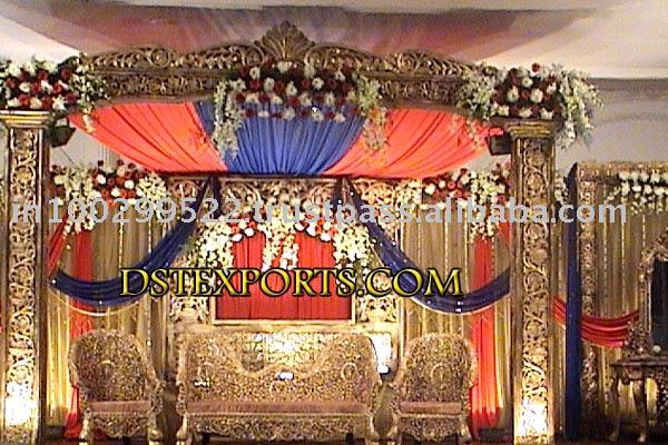 INDIAN WEDDING WOODEN CARVED STAGE