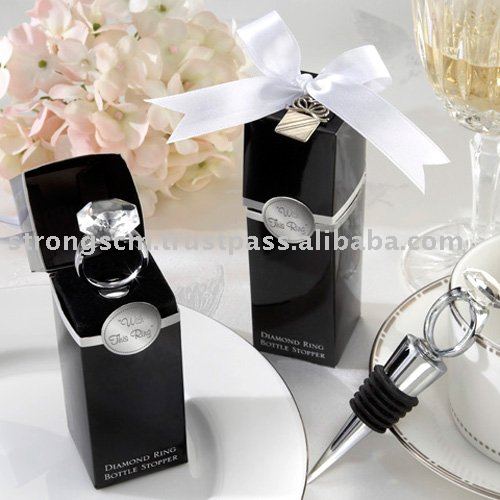 See larger image Wedding Favor Diamond Ring Wine Stopper