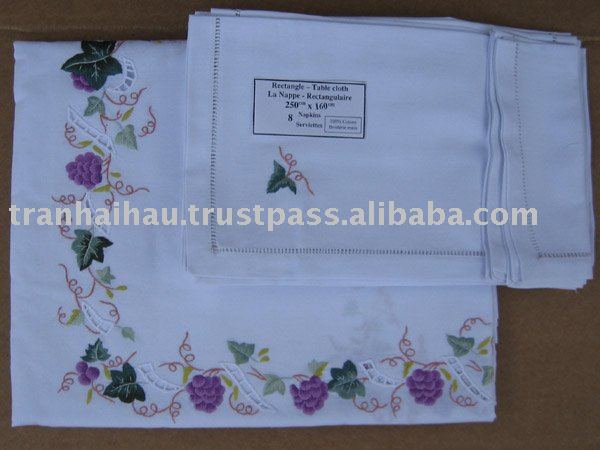 Hand embroidery table cloths table runners table cover napkin doinny 