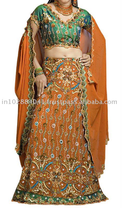  Bollywood Fashion Bridal Lengha Choli Indian Wedding Clothes 