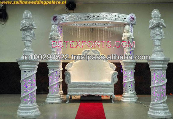 See larger image WEDDING SILVER CARVED PILLARS STAGE