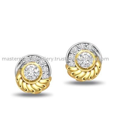 Wholesale Korean Fashion Jewelery Earring on Sapphire Diamond 14k Gold Earrings Fashion Earrings Diamond Jewelry