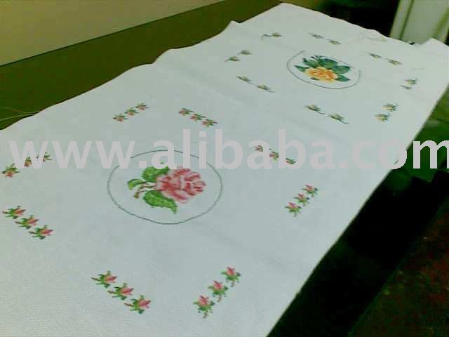 Rose Table Runner Crossstitch Embroidery