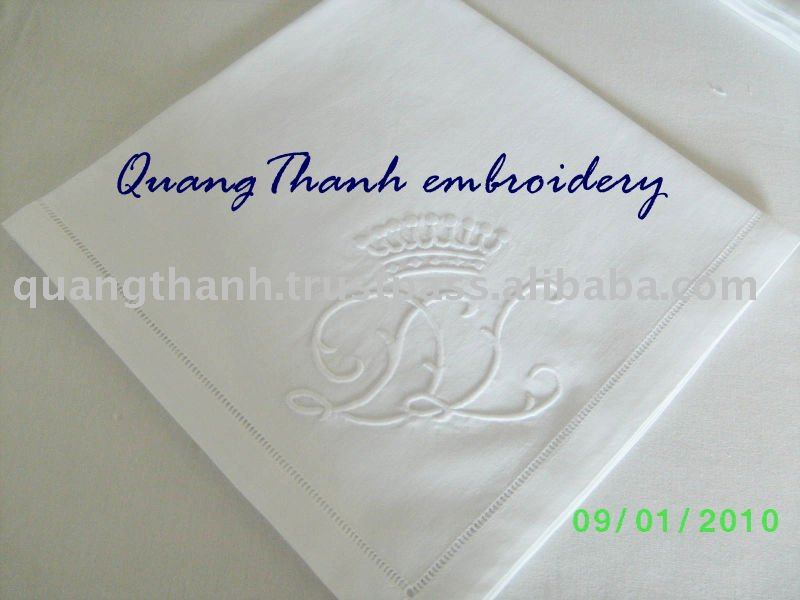 See larger image hand embroidery monogram napkin