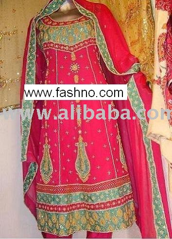 Pakistani Boutique Red Bridal Anarkali Dress Fashno Shop