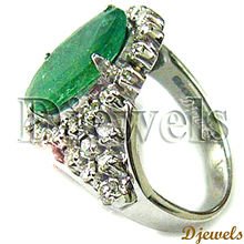 Emerald Diamond White Gold Ring Wedding Ring Gift Ring 14 K Yellow 