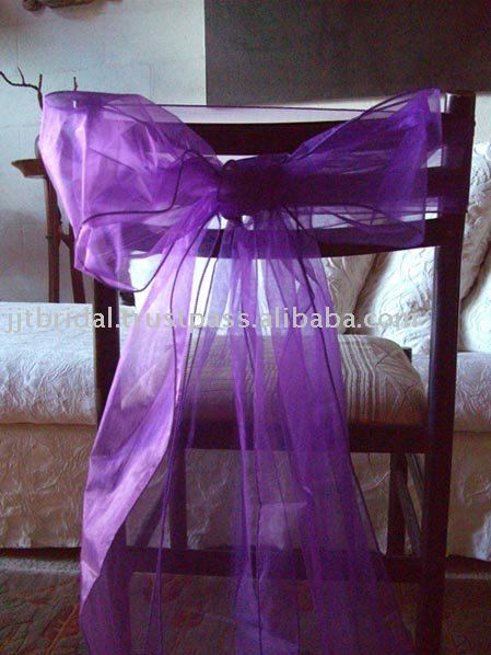 SH009 Wedding chair sashesBows Banquet chair sashes Organza chair Ribbon