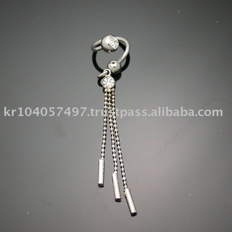 See larger image: Body Jewelry, Spiral Dangle Piercing 11, Spiral Barbell, 