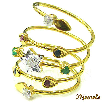 Natural Diamond Ruby Emerald Ladies Wedding Ring Diamond Jewelry