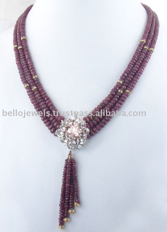 Ruby Necklaces on Ruby Beaded Necklace India  Bello Jewels Gurgaon View Ruby Necklace