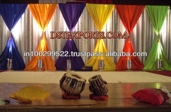 See larger image WEDDING STAGE COLOURFUL BACKDROPS