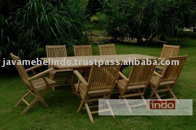 Outdoor Teak Furniture on Teak Outdoor Furniture Of Set Gerad Folding Arm Chair  Rect  Extending