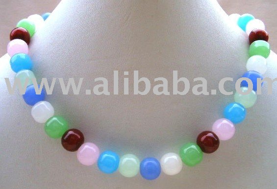 Multi Beaded Necklace. Glass Beaded Necklace Set