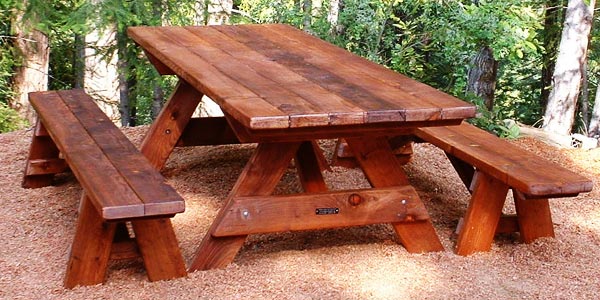 Forever Eight-foot Picnic Table With Separate 8-ft Benches