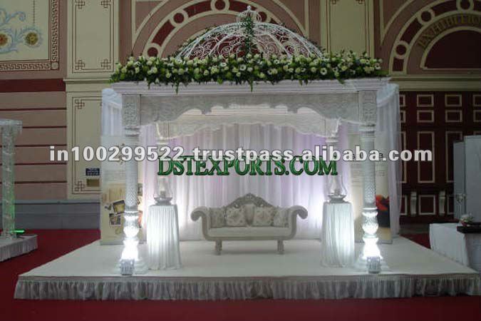 pink and white indian wedding decoration